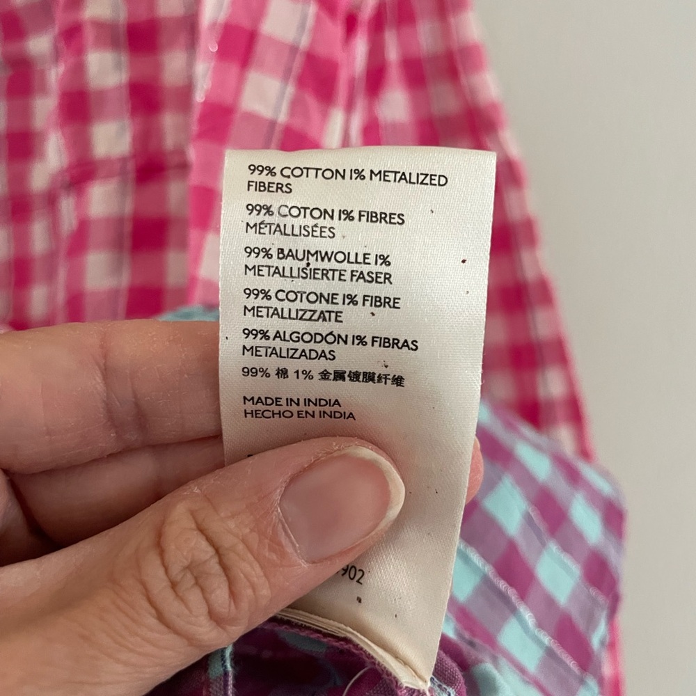 Pilcro Pink and Blue Ombre Plaid Shirt - Picture 3 of 5
